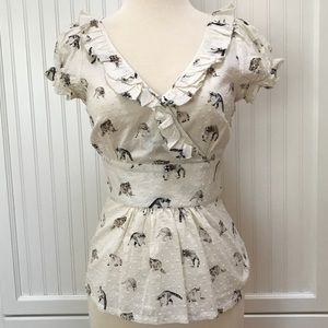 Anthropologie Raccoon Rumpus blouse-size 0.